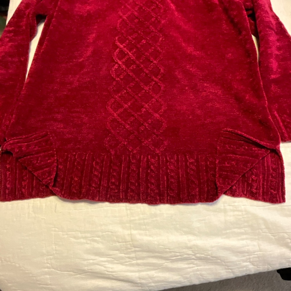 Yarn Works  Pullover Velour Sweater size Large - Picture 8 of 8